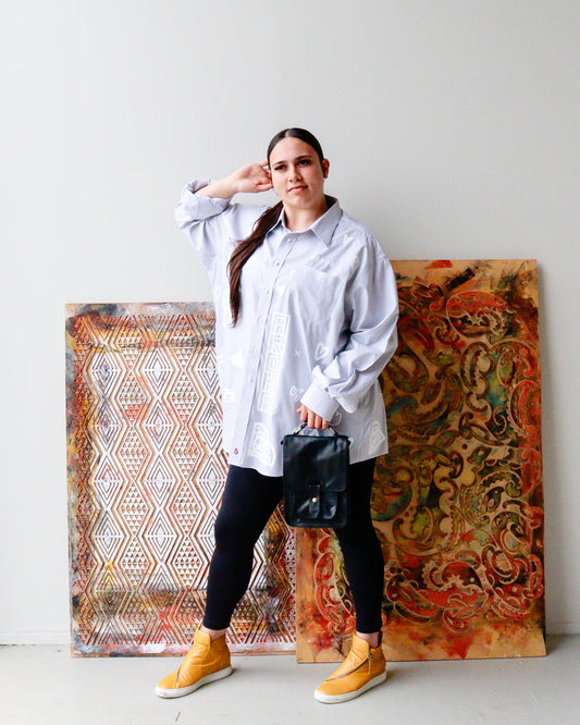 1. Tāwharau Collection Vol. V_ Aroha SHIRT - White & black #180