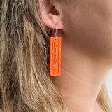 Earrings Orange, Whakarare rectangle
