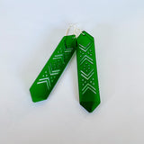 Earrings Green, Tāniko