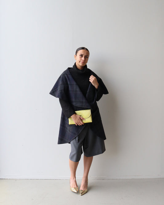 1. Cape (Long), Black & Navy swatch - Raukura