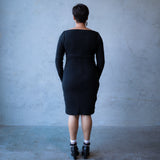 Long-Sleeved Dress, Black - Matariki