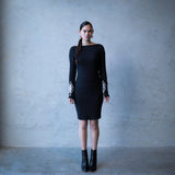 Long-Sleeved Dress, Black - Matariki