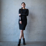 Long-Sleeved Dress, Black - Matariki