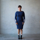 Long-Sleeved Dress, Navy - Matariki