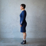 Long Sleeve Dress, Navy - Matariki