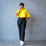 Linen Wrap Pant, black - Matariki