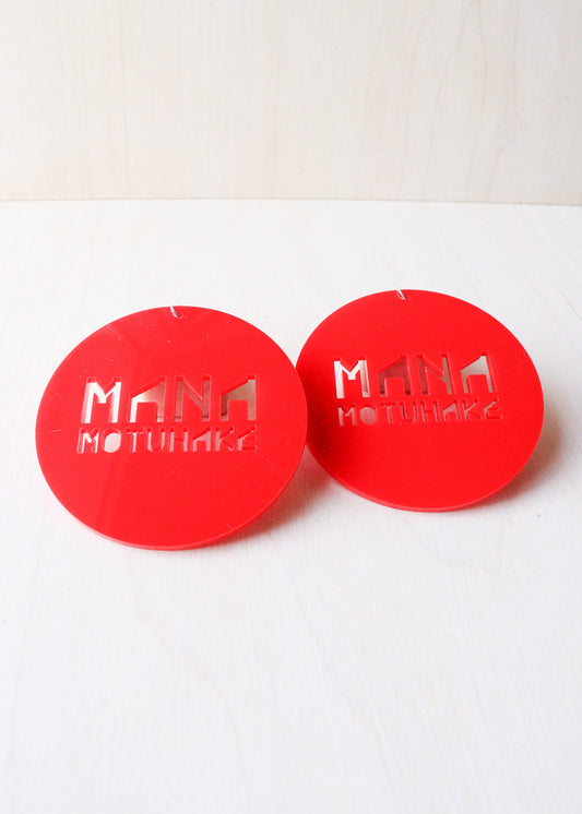Earrings STATEMENT Red, Mana Motuhake III