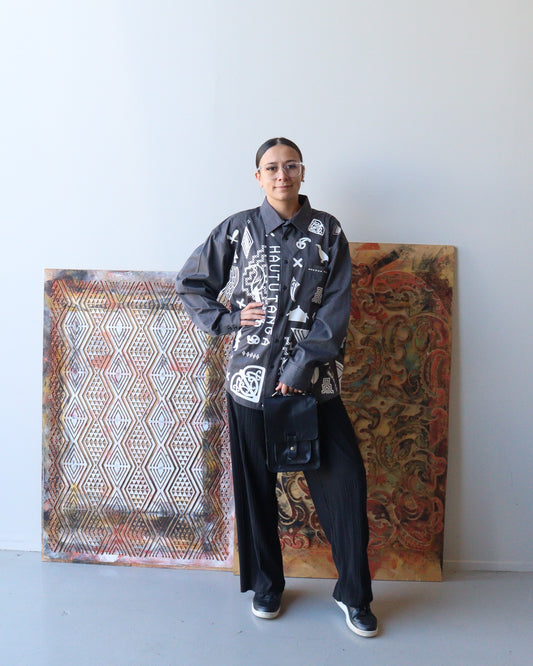 1. Tāwharau Collection vIII _ Hautūtanga SHIRT - Grey #119