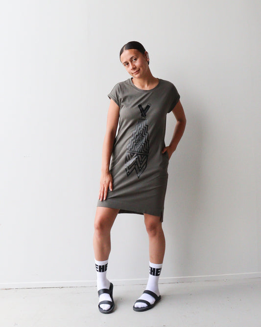 Tee Dress, KHAKI - Hautūtanga