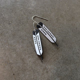 Earrings white, Mana Motuhake feather