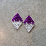 Earrings Purple and White Glitter, Niho Taimana I