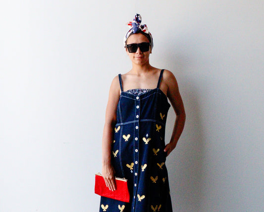 1. Tāwharau Collection Vol. VI_ Hautūtanga DRESS - Denim #240