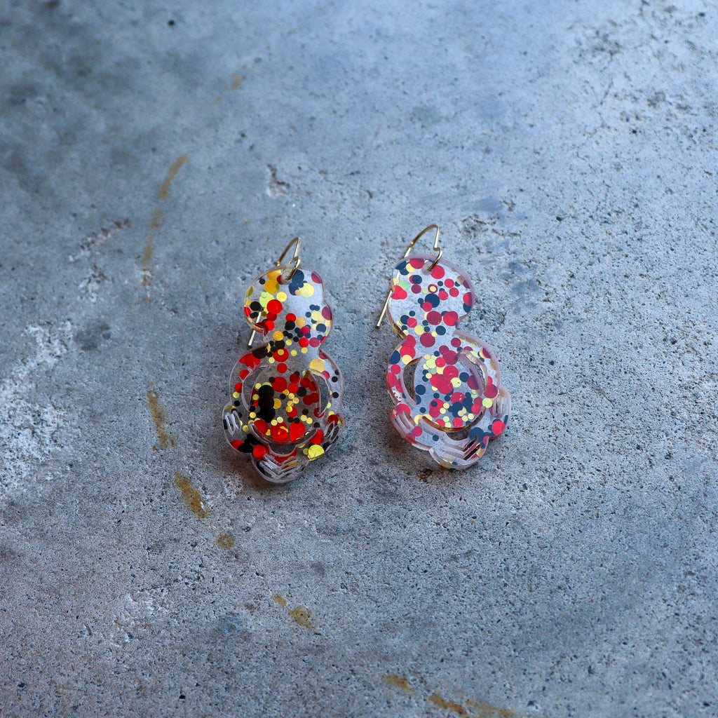 Earrings Multi glitter, Hei Tiki
