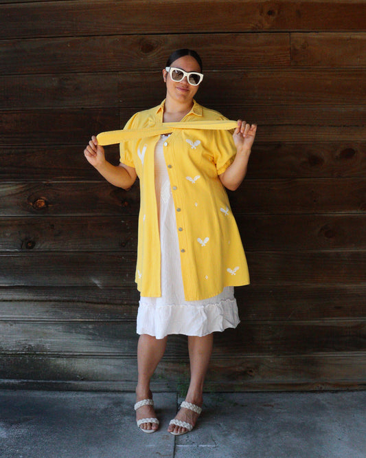 1. Tāwharau Collection Vol. VI_ Mana Motuhake DRESS - Yellow #231