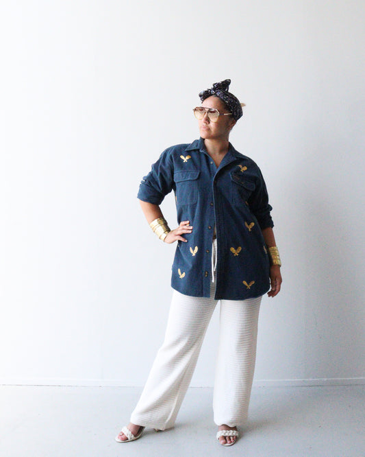 1. Tāwharau Collection Vol. VI_ Mana Motuhake JACKET - Navy #236