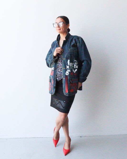 1. Tāwharau Collection Vol. VI_ Mana Motuhake JACKET - Denim #228