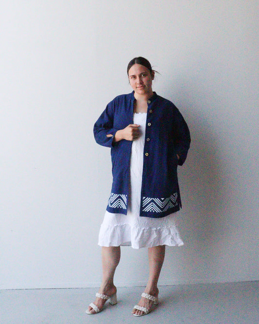 1. Tāwharau Collection Vol. VI_ Mana Motuhake JACKET - Denim #229