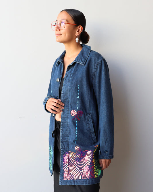 1. Tāwharau Collection Vol. VII_ Mangopare JACKET - Blue #265