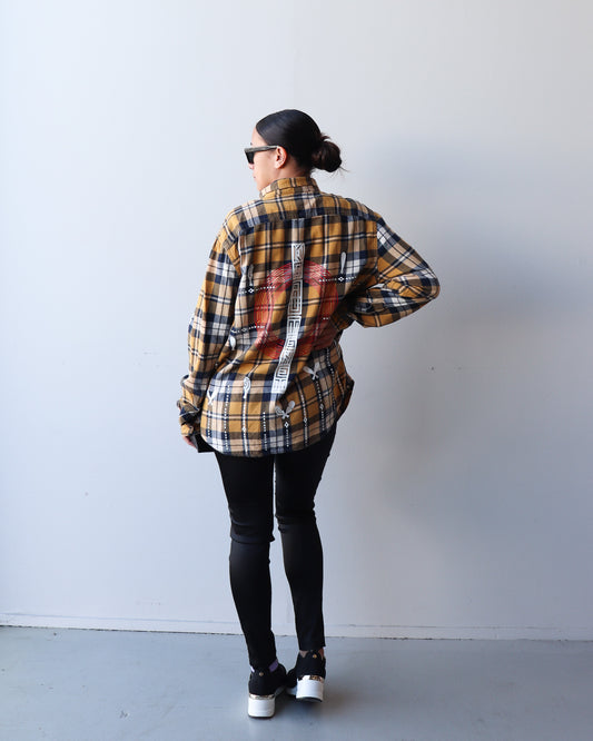 1. Tāwharau Collection Vol. II_ Ko Au Tēnei SHIRT - Yellow & Navy Plaid #295