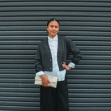 Crop Cardigan, grey - Ngutu Kākā