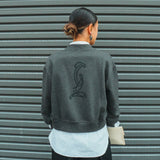 Crop Cardigan, grey - Ngutu Kākā