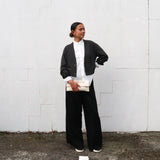 Crop Cardigan, grey - Ngutu Kākā