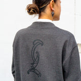 Crop Cardigan, grey - Ngutu Kākā
