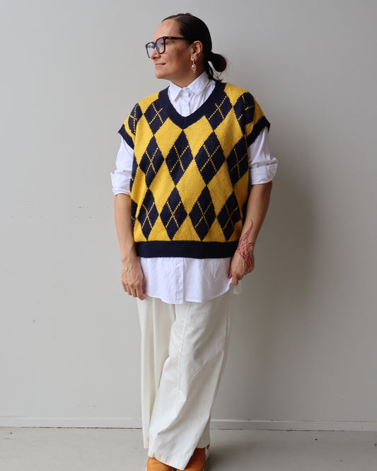 1. TC Vol. IV_ Locked in KNIT VEST - Black, yellow & navy #411