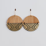 Earrings Bamboo Gold, Split Tāniko I