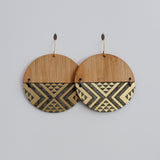 Earrings Bamboo Gold, Split Tāniko I