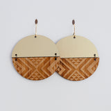 Earrings Bamboo Gold, Split Tāniko II