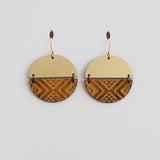 Earrings Bamboo Gold, Split Tāniko II