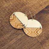 Earrings Bamboo Gold, Split Tāniko II