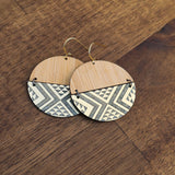 Earrings Bamboo Gold, Split Tāniko I