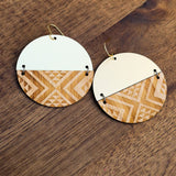 Earrings Bamboo Gold, Split Tāniko II