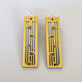 Earrings Gold, Whakarare Rectangle