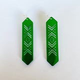 Earrings Green, Tāniko