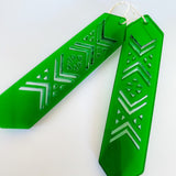 Earrings Green, Tāniko