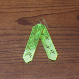 Earrings NEON Yellow, Tāniko