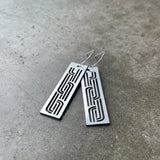 Earrings Silver, Whakarare rectangle
