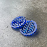 Earrings Blue Tint, Taki Rua Circle