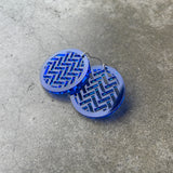 Earrings Blue Tint, Taki Rua Circle