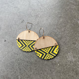 Earrings Bamboo Yellow, Split Tāniko I