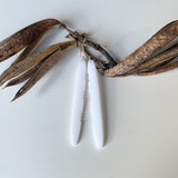 Earrings Frosted White, Matariki Oval